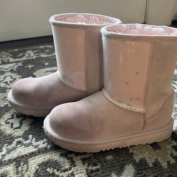Authentic Girls Light Pink Star Confetti Uggs size 13 - Picture 3 of 12